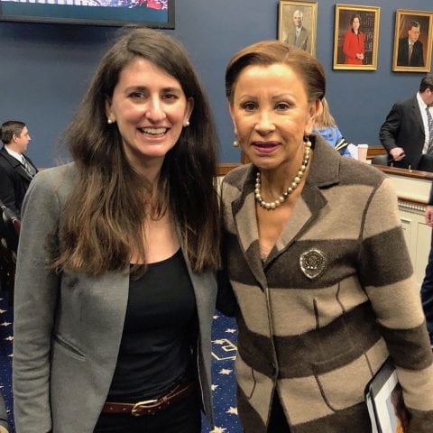 Andrea Ippolito and Chairwoman Velázquez at the Committee on Small Business, January 2020