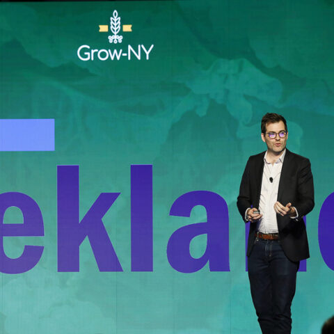 Brekland pitches at 2025 Grow-NY Summit