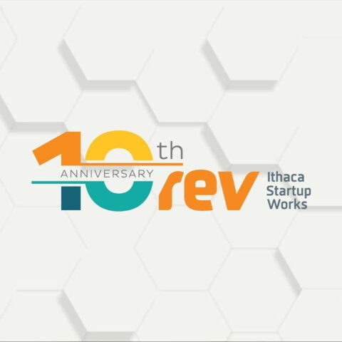 Rev: Ithaca Startup Works 10th anniversary logo