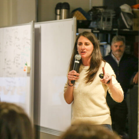 SimpliFed founder pitching at Rev's Networking Night